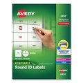 Avery Dennison Id Label, 1" dia., White, PK945 72782